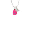 Hot Pink Easter Egg with Color Crystal Dots Crystal Initial - Sophia Necklace