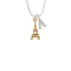 Gold Tone Crystal Eiffel Tower Crystal Initial - Sophia Necklace