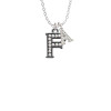Crystal Black Initial - F - Beaded Border - Crystal Initial - Sophia Necklace