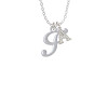 Small Gelato Script Initial - F - Crystal Initial - Sophia Necklace