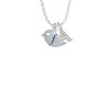 Little Bird Initial - F - Crystal Initial - Sophia Necklace