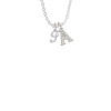 Mini Gelato Script Initial - F - Crystal Initial - Sophia Necklace