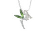 Large Fairy with Lime Green Wings Crystal Initial - Sophia Necklace