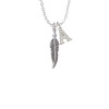 Small 3-D Feather Crystal Initial - Sophia Necklace