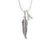 Large 3-D Feather Crystal Initial - Sophia Necklace