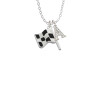 Checkered Race Flag Crystal Initial - Sophia Necklace