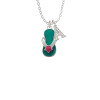 Tropical Blue Flip Flop with Pink Star Crystal Initial - Sophia Necklace