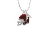 Small Maroon Football Helmet Crystal Initial - Sophia Necklace