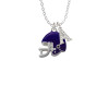 Small Purple Football Helmet Crystal Initial - Sophia Necklace