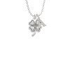 Antiqued Four Leaf Clover Crystal Initial - Sophia Necklace