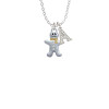 Two Tone Gingerbread Man with Crystal Buttons Crystal Initial - Sophia Necklace