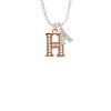 Crystal Rose Gold Tone Initial - H - Crystal Initial - Sophia Necklace
