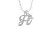 Small Gelato Script Initial - H - Crystal Initial - Sophia Necklace