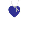 Acrylic 1" Royal Blue Heart Crystal Initial - Sophia Necklace