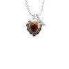 Brown Ruffle Heart Crystal Initial - Sophia Necklace