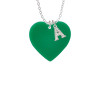 Acrylic 1" Green Heart Crystal Initial - Sophia Necklace