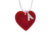 Acrylic 1" Maroon Heart Crystal Initial - Sophia Necklace