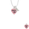 Acrylic Pink "Dream On / Bite Me" Heart Crystal Initial - Sophia Necklace
