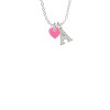 Acrylic 5/16" Hot Pink Heart Crystal Initial - Sophia Necklace
