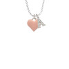 3-D Pink Puffy Heart Crystal Initial - Sophia Necklace