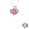Baby Girl Pink Heart with Baby Feet Crystal Initial - Sophia Necklace