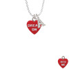 Acrylic Red "Dream On / Bite Me" Heart Crystal Initial - Sophia Necklace