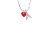 Acrylic 5/16" Red Heart Crystal Initial - Sophia Necklace