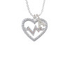 Large Clear Crystal Heart with AB Crystal Heartbeat Crystal Initial - Sophia Necklace