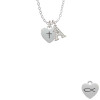 Small Heart with Cross & Fish with Crystal Crystal Initial - Sophia Necklace