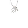 Open Heart with Feathered Arrow Crystal Initial - Sophia Necklace