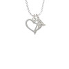 Heart Outline with diagonal Cross Crystal Initial - Sophia Necklace