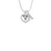Lacrosse Sticks on Open Heart Crystal Initial - Sophia Necklace