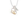 Two Tone Swimmer in Heart Crystal Initial - Sophia Necklace