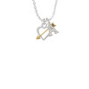 Open Heart with Gold Tone Arrow Crystal Initial - Sophia Necklace