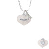 Precious White Heart with Baby Feet Crystal Initial - Sophia Necklace