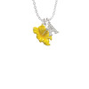 Yellow Hibiscus Flower Crystal Initial - Sophia Necklace