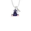 Resin Purple Hippopotamus Honey Crystal Initial - Sophia Necklace