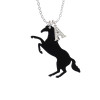 Acrylic 1.5 Black Horse Crystal Initial - Sophia Necklace