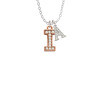 Crystal Rose Gold Tone Initial - I - Crystal Initial - Sophia Necklace