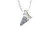 3-D Resin Vanilla Ice Cream Cone with Crystals Crystal Initial - Sophia Necklace