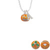 Small Orange Jack O'Lantern with Stem Crystal Initial - Sophia Necklace