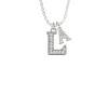 Crystal Initial - L - Beaded Border - Crystal Initial - Sophia Necklace