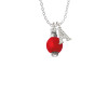 Red Chinese Lantern with Clear Crystal Crystal Initial - Sophia Necklace