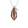 Acrylic Medium Leaf Pearly Brown Crystal Initial - Sophia Necklace