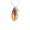 Acrylic Medium Leaf Mixed Brown and Yellow Crystal Initial - Sophia Necklace