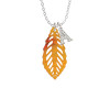 Acrylic Medium Leaf Orange Mixed Brown and Yellow Crystal Initial - Sophia Necklace