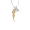 Large Gold Tone Clear Crystal Lightning Bolt Crystal Initial - Sophia Necklace
