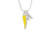 Yellow Lightning Bolt Crystal Initial - Sophia Necklace
