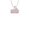 Pink ''Little Sister'' with Heart Crystal Initial - Sophia Necklace