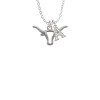 Longhorn Head Outline Crystal Initial - Sophia Necklace
